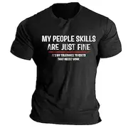 Men's T shirt Tee Graphic Tee Funny 100% CottonLetter Prints Crew Neck Black Light Cray Army GreenBlue Outdoor Casual Short Sleeve Print ClothingApparel wintag