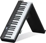 Electric Piano Keyboard, Folding 88 Key Semi-Weighted Digital Piano with Sustain Pedal & Music Stand, 600D Oxford Tote Bag, Bluetooth/MIDI, Recording/Playback, Ideal for Adult, Kids (Size : Black)