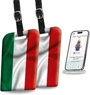 [Pack 2] tag8 Hungary Flag Smart Luggage tag |Trendy Luggage tag ID Identification | Suitcase Tag | Fashionable Digital Name tag | Airline Compliant, SITA World Tracer Code Enabled | Gift idea