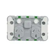 Clipsal Iconic 3025CSGZ - Zigbee Enabled - 10A Double Powerpoint, Grid - Connect to Wiser Iconic App
