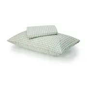 250 Thread Count Gingham Cotton Sheet Set - Single Bed, Sage