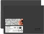 Artme A4 Sketch Pad 2pcs, 30 Sheets 160gsm, Spiral Bound, Sketchbook