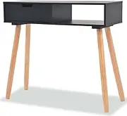 Console Table Solid Pinewood 80x30x72 cm Black,End Tables 9.35KG-244738