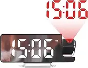 kivrimlarv Projection Clocks for Bedroom, Digital Clock Projector, Ceiling Time Display, 12/24 Hour Auto Dimming, Modern Clock Decoration for Living Room and Classroom, Abs Material, 7.6x3.35x1.57in