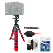 Flexible Tripod + Cleaning Accessory Kit for Canon PowerShot G5X G3X