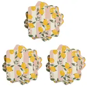 3x Urban Lemon Delicious Cork MDF Coasters Pink Home Kitchen Decor Tableware