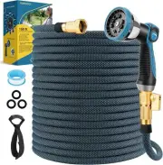 Non-Expanding Garden Hose 150 ft, Flexible Kink Free Water Hose with 10 Watering