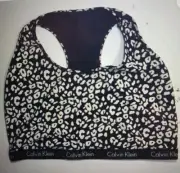 CALVIN KLEIN Logo Laserbond Modern Cotton Bralettes Savannah Cheetah 1X $24.00