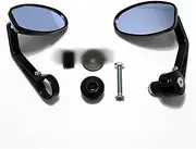 CNC Motorcycle Mirror 7/8" Handle Bar End Rearview Mirrors For KAWASAKI Z750 Z800 Z900 Z1000 ER-6N ER-6F For NINJA Motorcycle Rearview Mirror(Oval)