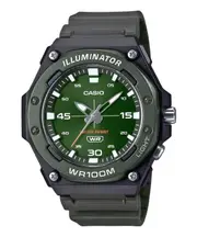 Casio Illuminator Analog Green Dial Backlight Quartz MW-620H-3AV 100M Mens Watch