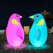 Floating Pool Lights Solar Rechargeable1PC Inflatable Penguin Pool Lights Glow