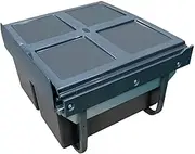 Domestique 36L Twin Slide Out Concealed Waste Bin with Soft Close - Low Profile - for a 600mm Cabinet - Bottom Mounted