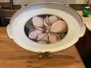 NIB! RARE! LADY CLARE “Magnolia” OVAL SCALLOPED TEA TRAY- HAND CRAFTED ENGLAND