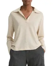 Vince Wool Long Sleeve Polo Top