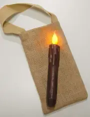 PRIMITIVE BROWN WAXY FLAME TIMER/BATTERY CANDLE *(Listing One, Select Qty.)*