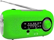 Wind Up Solar Radio SOS Alarm AM/FM Emergency Solar Radio Crank Powered Radio with Rechargeable Battery 4 Modes Flashlight Headphone Jack USB Port for Outdoor Camping Hiking GTRH