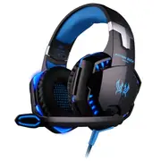 Game Headphones Gaming Headsets Bass Stereo Over-Head Earphone Casque PC Laptop Microphone Wired Headset For Computer PS4 Xbox - Blue
