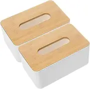 Ciieeo 2pcs Tissue Box Cover Rectangular Desktop Tissue Holder for Living Room Bedroom Office Towel Storage Case Stylish Decor