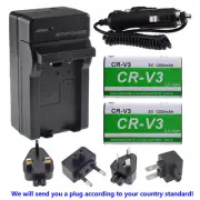 2 Battery +Charger for OLYMPUS KODAK CR-V3 RCR-V3 CR-V3P LB-01 RCRV3 CRV3P KCRV3