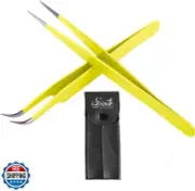 SIVOTE Eyelash Extension Tweezers for Classic and Volume Lashes, 2-Pack, Yell