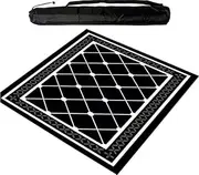 Large Mahjong Mat with Black Carrying Bag, Anti Slip and Noise Reduction Table Cover, Table Mat for Mahjong, Paigow, Poker, Card and Board Games,Black (60 cm/23
