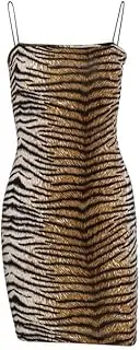 [Generic] Leopard Print Bodycon Club Dress Women's Sexy Mini Strap Short Dress