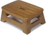 Wooden Step Stool Max Load 350 Pounds, One Step Stool for with Non-Slip Mat, Mul