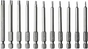 11Pcs 75Mm Long Scre River Bit Set 1/4'' He-X K Torx Magn S Scre River Bits 11Pcs
