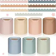 7 Rolls 206.5 Feet Colorful Scalloped Bulletin Board Borders - Boho Classroom Decor for Teacher Students Home Office (Pastel Color)