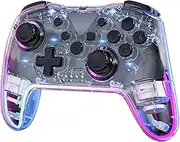 Twylyte Wireless Controller for Nintendo Switch/Lite/OLED & PC/iOS/Android, RGB Backlight with 7 Colors, Adjustable Turbo & Vibration, One-Button Wake-Up, Ergonomic Design for Switch/PC/Mobile Gaming