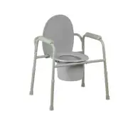 Folding Commode Chair Fixed Arm Steel Back 4 Count By Cypress Medical Products