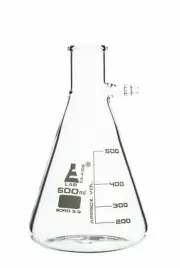 Eisco Labs 500ml Filtering Conical Flask, Integral Side Arm - Borosilicate Glass