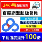 【24小時自動發卡】百度網盤 超級 會員 加速 5TB VIP 1-12月 提升速度100倍 PC電腦 PS5 MKV