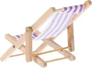 UPKOCH Miniature Beach Lounger Model 1:12 Scale Miniature Wooden Furniture for Dollhouse Landscape