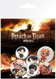 Badge Pack Attack On Titan Chibis