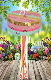 Cake Torta kids Pinata Piñata Birthday Party Fiesta Pull String Hit Pinata Stick