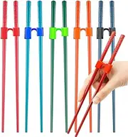 Fejapa 5 Pairs Reusable Chopstick Helpers Dishwasher Safe Training Chop sticks Adult Practice Chopsticks Beginners Right Left Handed Chinese Sticks Learning Chopsticks Holder with Clip Trainer