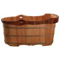 在飛比找Yahoo奇摩拍賣-7-11運費0元優惠優惠-現貨 泡澡桶在水一方進口紅橡木桶浴桶成人實木沐浴桶浴缸泡澡桶
