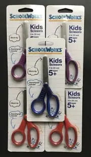 Schoolworks Beginner Kid Blunt-Tip Scissors Squishgrip 5+ Set of 5 Colors Vary