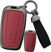 ontto Alloy Leather Key Fob Cover Fit for Toyota 86 GT86 Avalon C-HR Camry Corolla Highlander Land Cruiser Prado Prius RAV4 Smart Key Shell case keyring Key holder bag keychain accessories