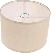 HOLIDYOYO Drum Lampshade Assembly Required for Floor, Table, and Bedside Lamps - Natural Linen, Classic Modern Style