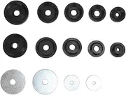 Gearwell Dimple Die Set, Compatible with Harbor Freight Hydraulic Punch Driver, Flared Hole Die Kit, Sheet Metal Hole Flaring Tool, Carbon Steel Backing Discs Set