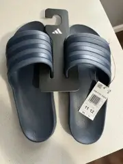 Adidas Adilette Aqua Slides Sandal Navy Stripe US Men 11 / Women 12 New With Box