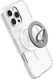 SPIGEN Dual Pop MagFit for iPhone 16 15 14 13 12 Pro Max Plus Mini MagSafe Case Phone Ring Holder, Built-in Magnetic Ring, Soft Silicone Flexible Finger Loop Lightweight Slim Durable Grip - Grey