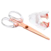 Acrylic Staple Remover Set, Jaw Style Staple Puller with Scissor, Rose Gold