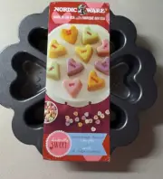 Nordic Ware CONVERSATION HEARTS Cake Pan Bath Bomb Mold Cast Aluminum 9 x 1.75