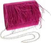 [BESPORTBLE] Three-fold Dinner Bag Decorative Handbag Wedding Clutch Purse Feathered Handbags Fuzzy Tote Handbag Prom Clutch Purse Prom Evening Bag Vintage Handbags Rosy