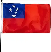 DANF Samoa Flag 3x5 Ft Thick Polyester, Fade Resistant, Brass Grommets, Canvas Header Samoan National Flags with 3 X 5 Feet