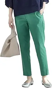 [PETIT HONFLEUR] Petit on Fleur Women's 524277 Midori Stretch Tapered Pants, Green, M