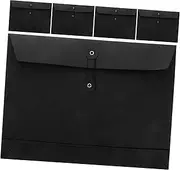 CAXUSD Sturdy Paper Black Card Document Bag A4 Letter Envelope Creative Portfolio Case Document Organizer Reusable Office Folder